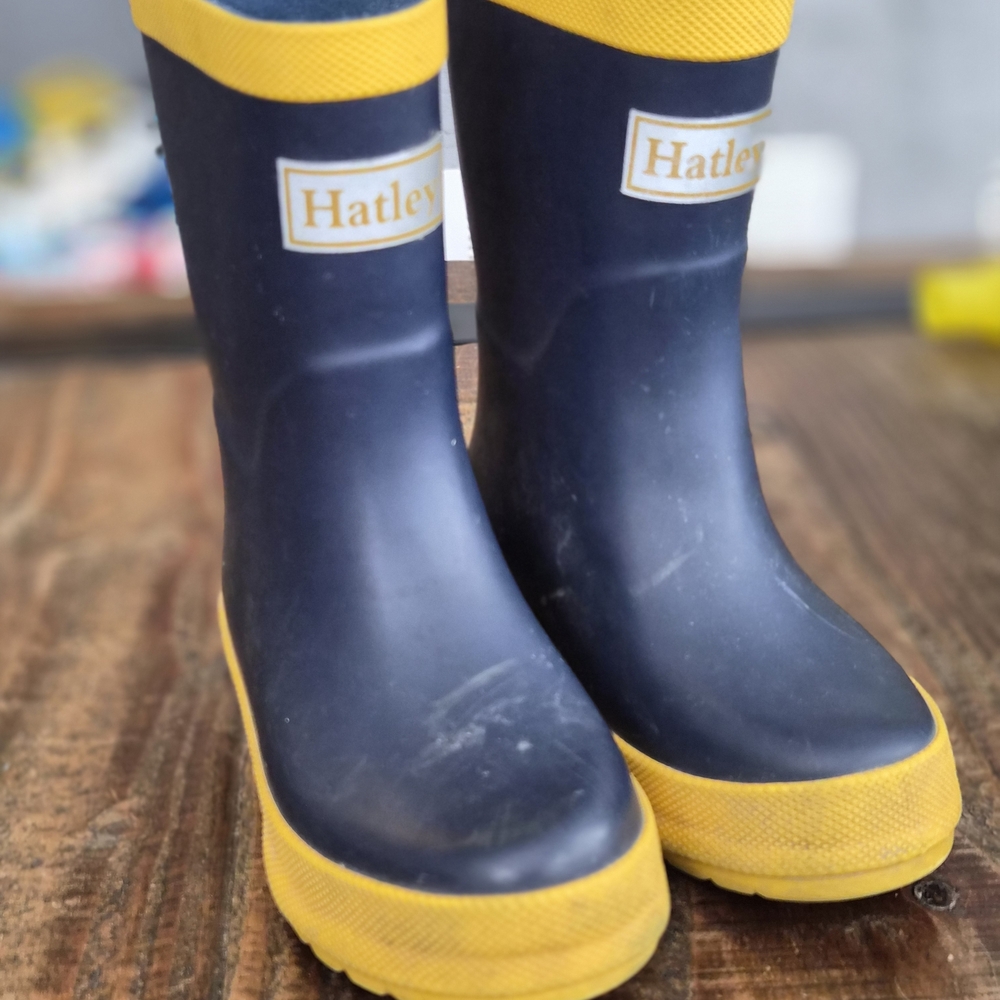 Hatley Kids' Blue and Yellow Rain Boots